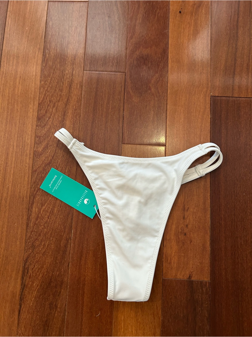 Bellecarrie White Double-Strap Bikini Bottom size S NWT